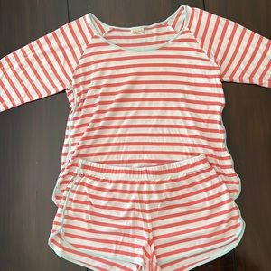 Striped Pink and White Women's Sleepwear Set